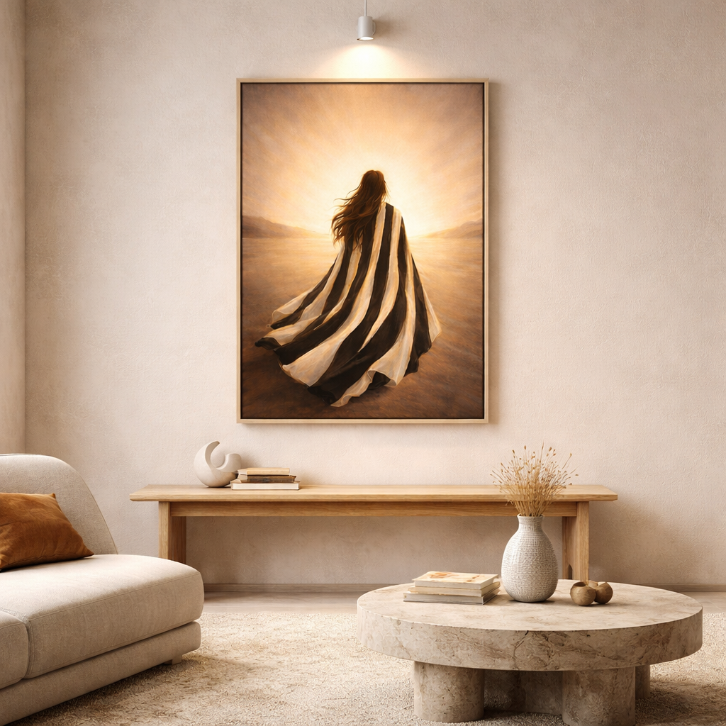 Toward the Light Minimal Neutral Wall Art | Inspirational Journey Art