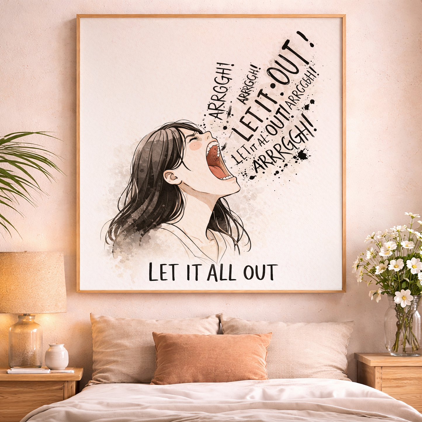 Let It All Out Wall Art | Emotional Release Art | Mental Health Poster
