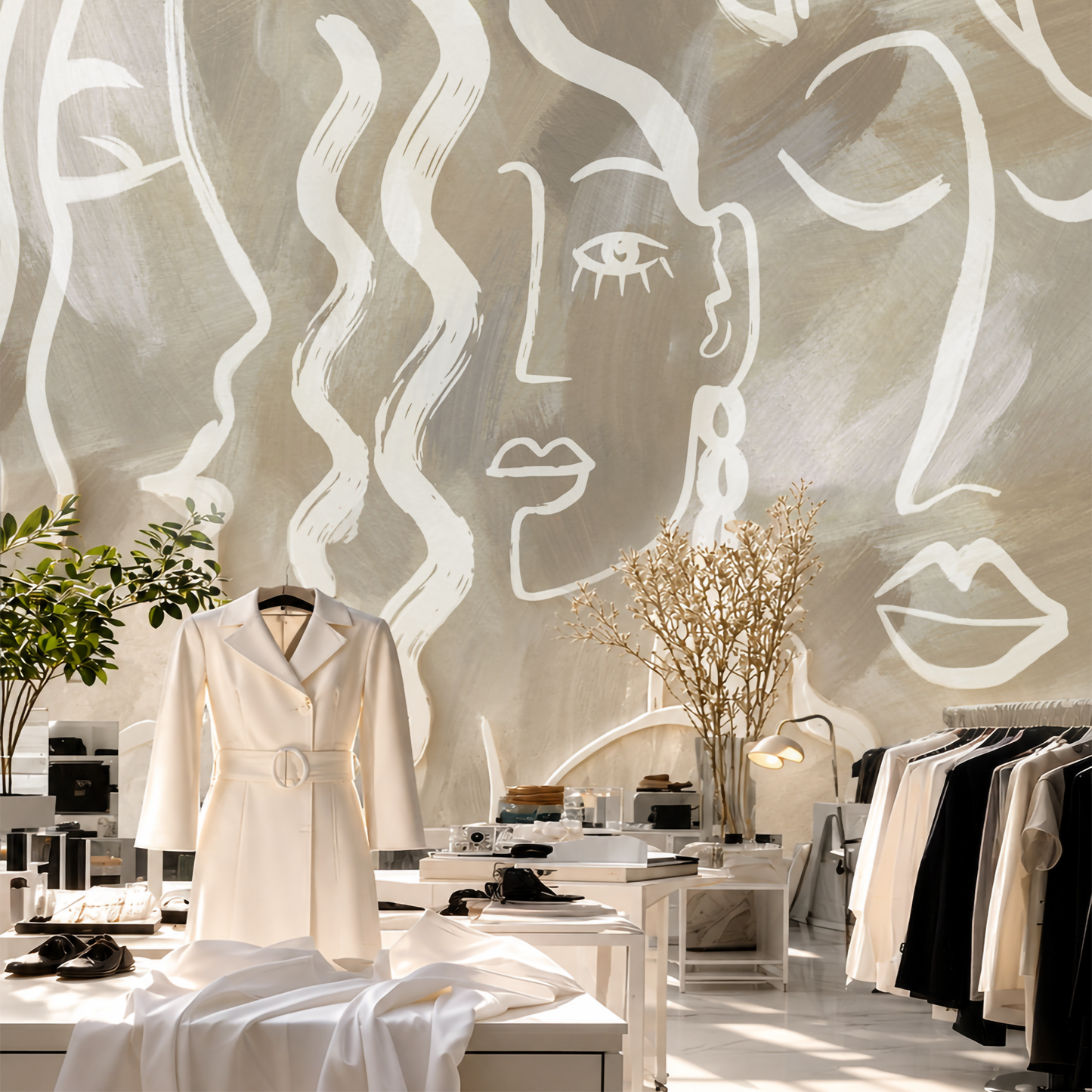 Expressive Strokes – Neutral Wallpaper Ideas for High-End Interiors