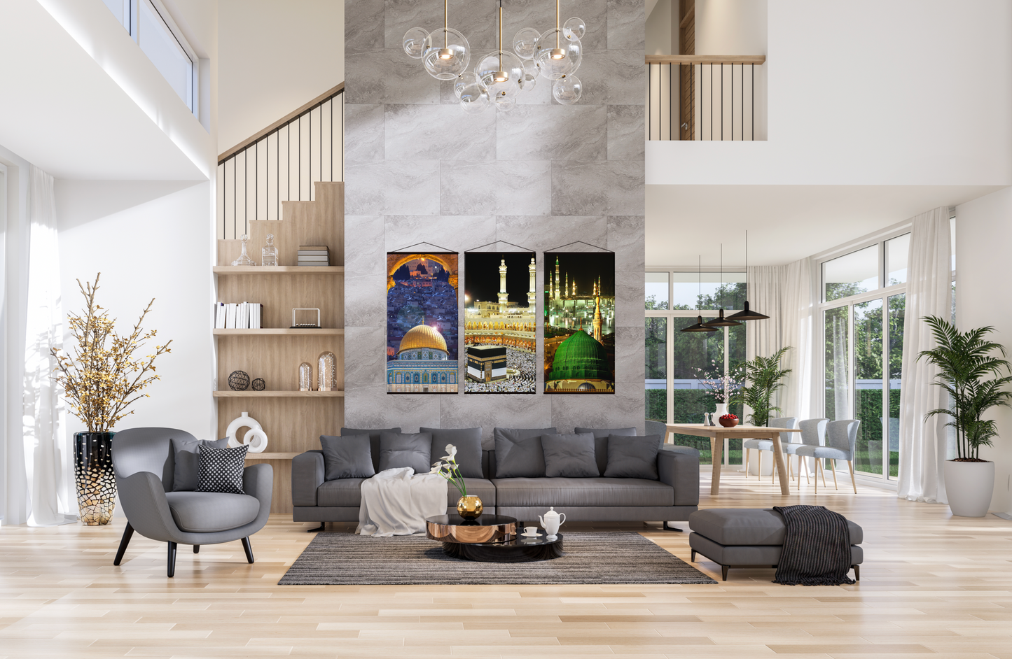 Three Holy Mosques of Islam Canvas