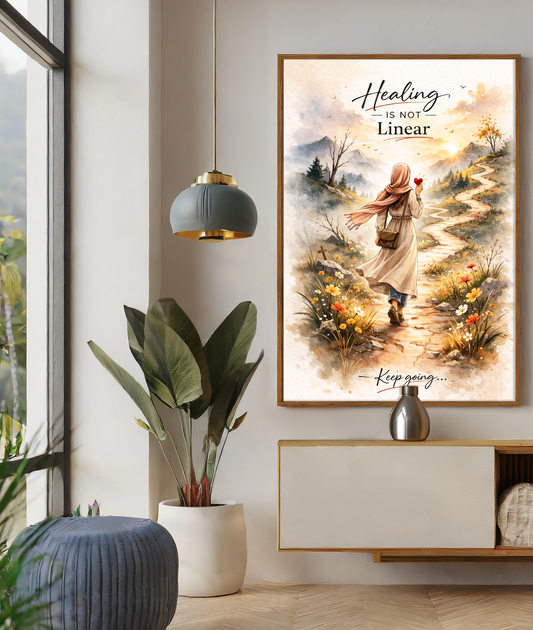 Healing Is Not Linear Wall Art Calm Neutral Decor, Encouragement Gift