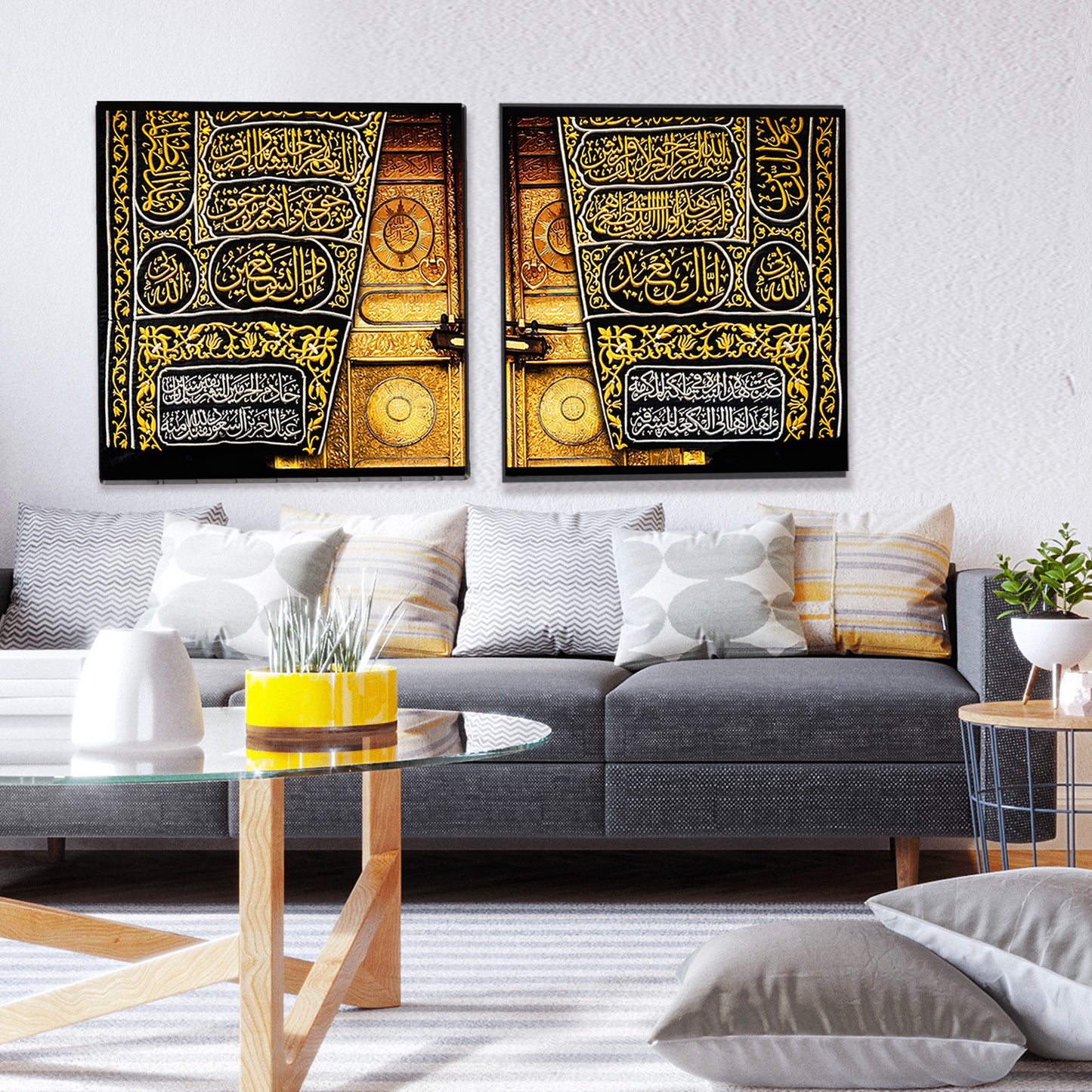 Miniature Kaaba Door Replica Canvas Wall Art