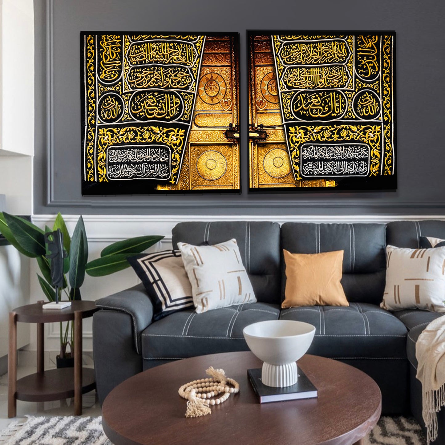 Miniature Kaaba Door Replica Canvas Wall Art