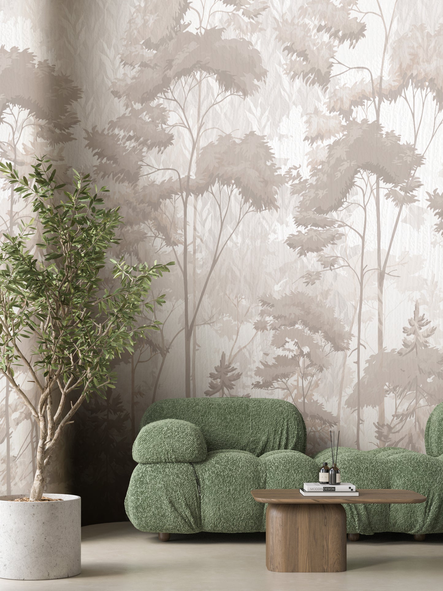 Whispering Canopy – Neutral Botanical Wallpaper