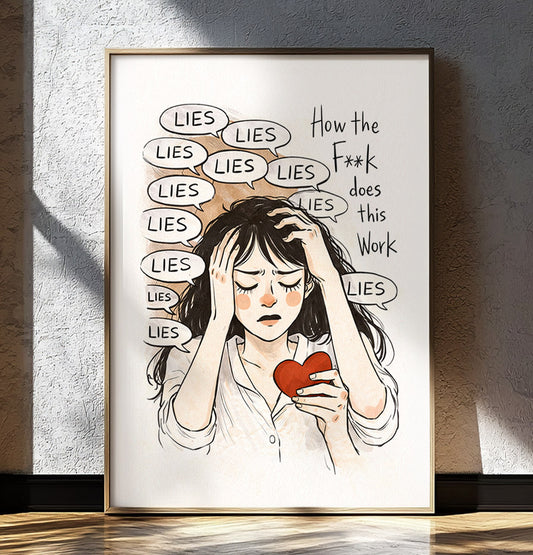 Lies Relationship Art | Toxic Love Print | Dark Humor Wall Art