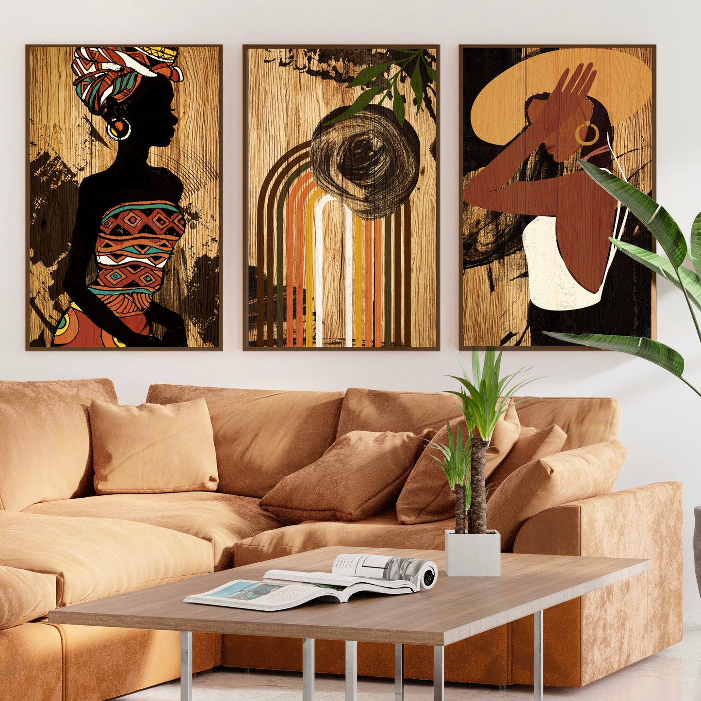 Strong Women Figures, Black Women Abstract Art on Canvas