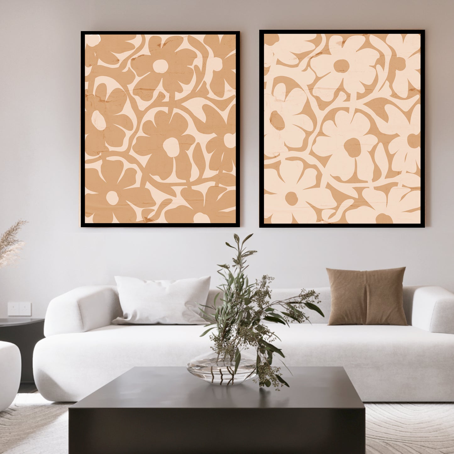 Modern Floral Minimalist, Vintage Wall Art Home Decor