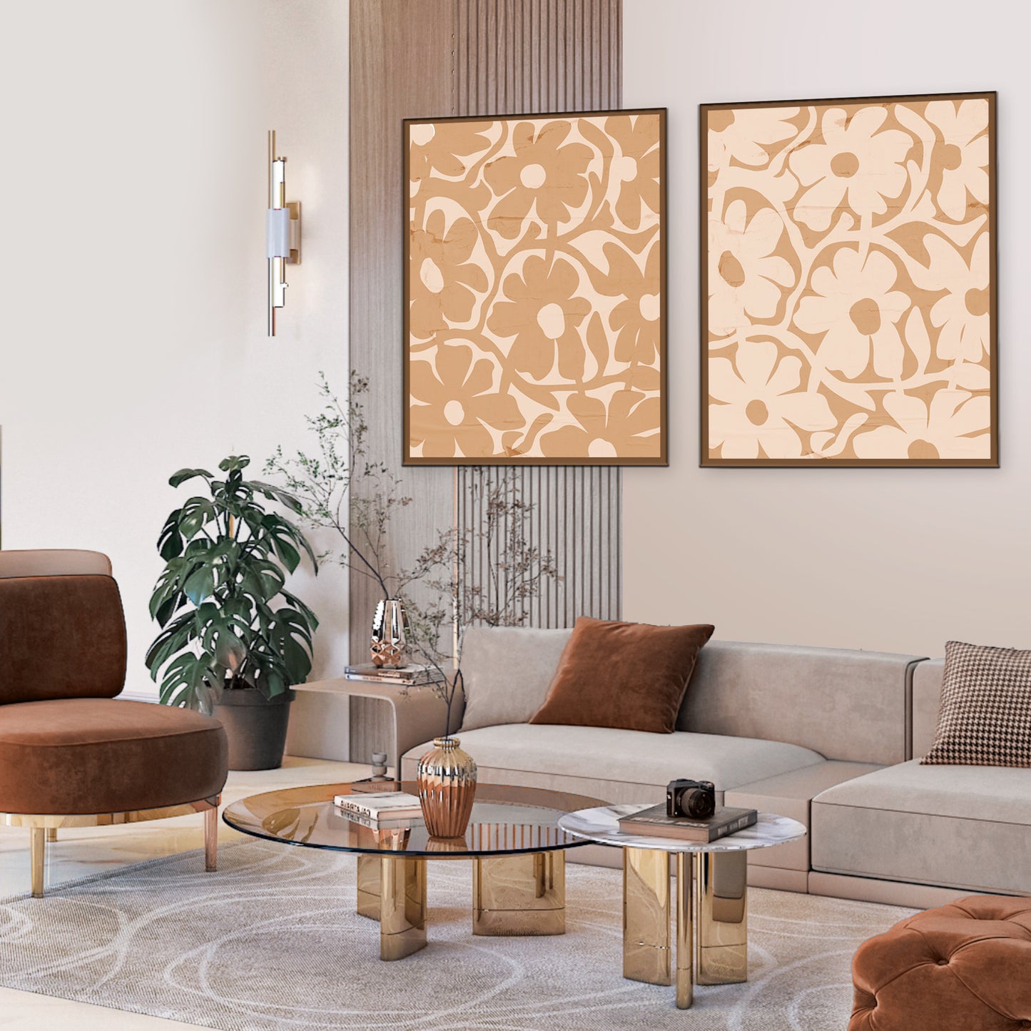 Modern Floral Minimalist, Vintage Wall Art Home Decor