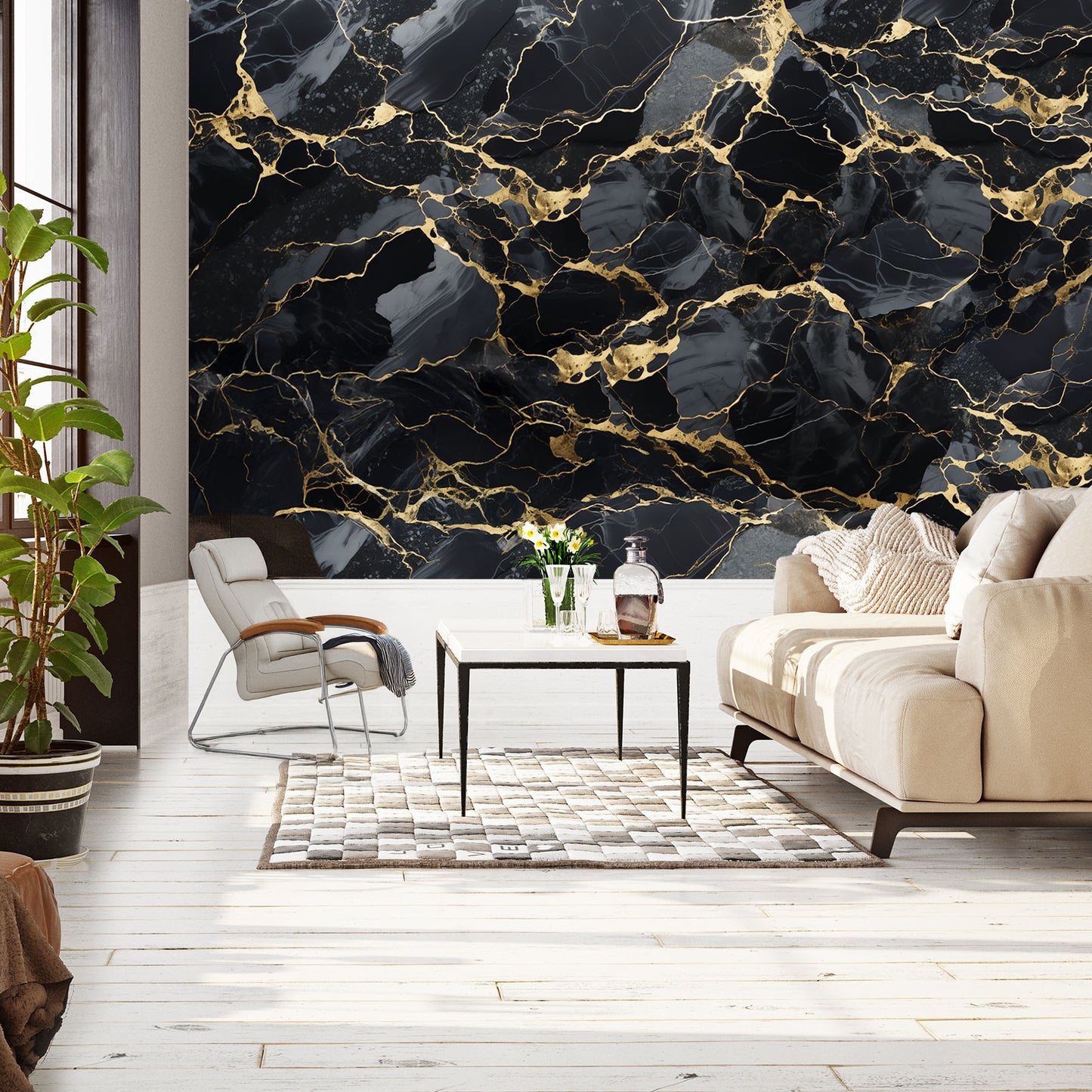 Black and Gold Marble WallPaper