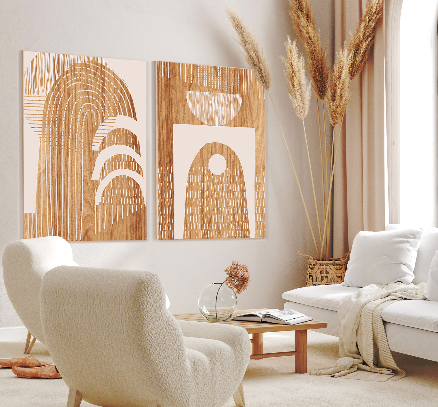 Modern wall art Neutral Wood Pattern Minimalist Wall Art Home Decor