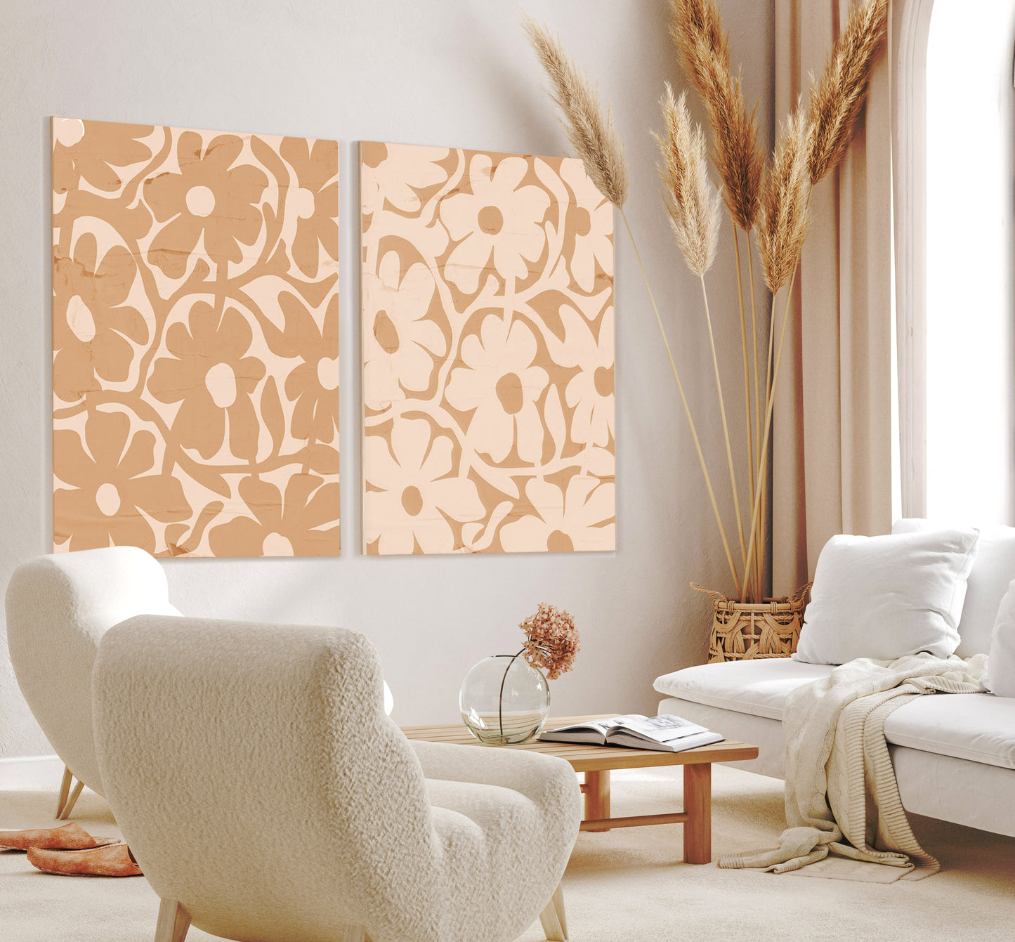 Modern Floral Minimalist, Vintage Wall Art Home Decor