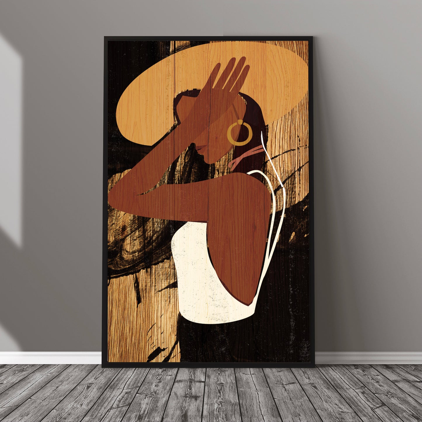 Strong Women Figures, Black Women Abstract Art on Canvas