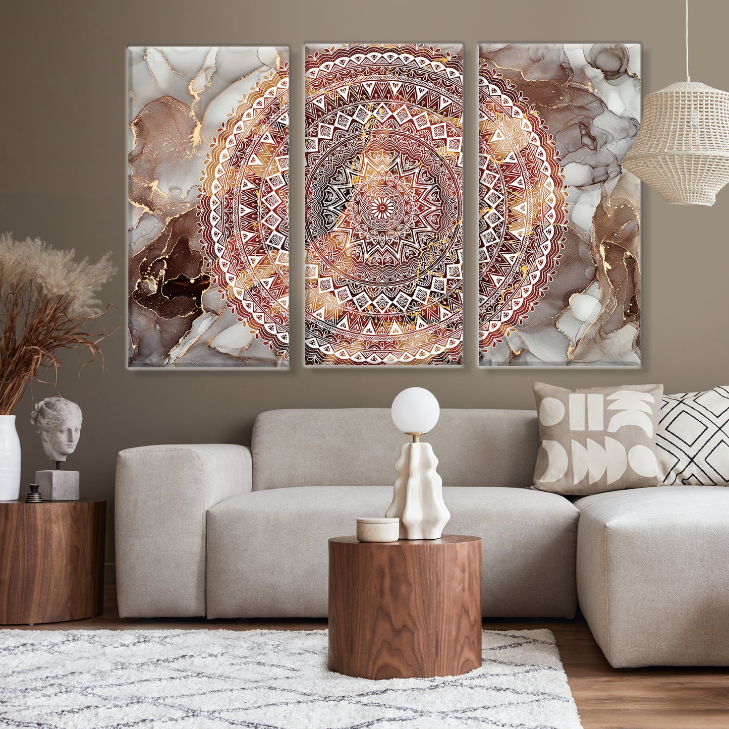 Mandala, Set of 3 Canvas