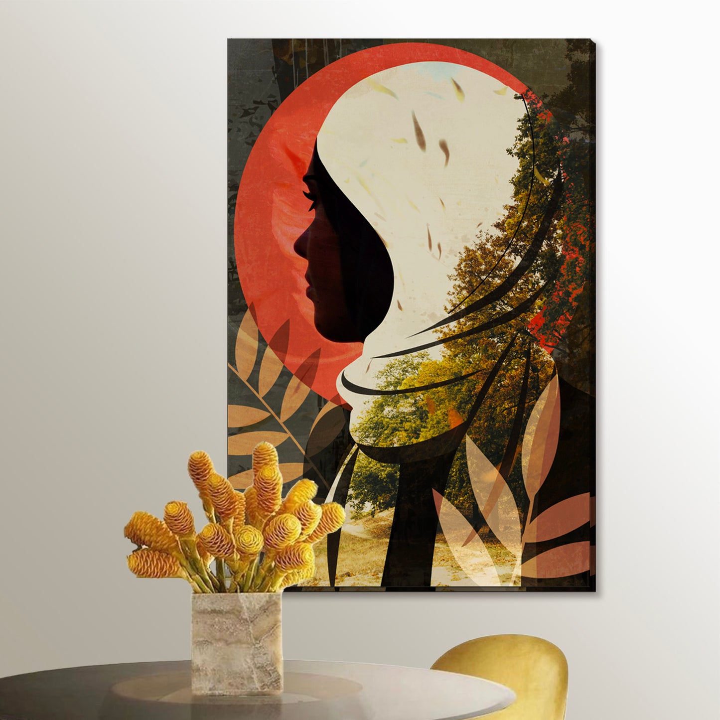 Women in Hijab, Oriental Woman Portrait, Veil Art Arabic Muslim Wall Art Print