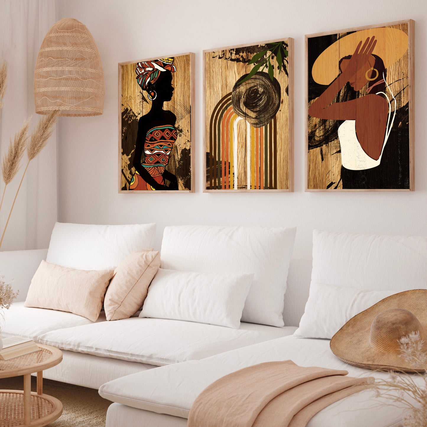 Strong Women Figures, Black Women Abstract Art on Canvas