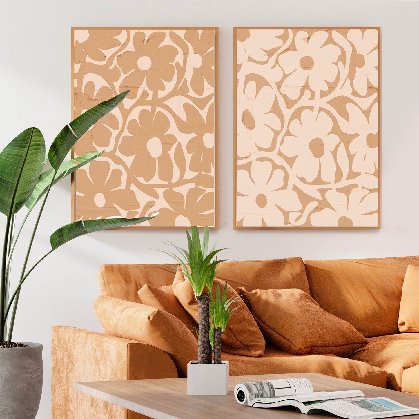 Modern Floral Minimalist, Vintage Wall Art Home Decor