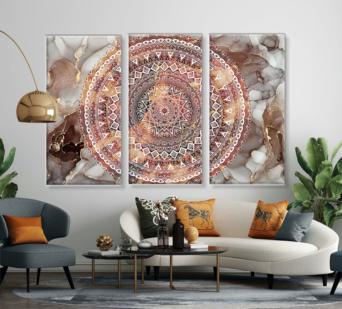 Mandala, Set of 3 Canvas