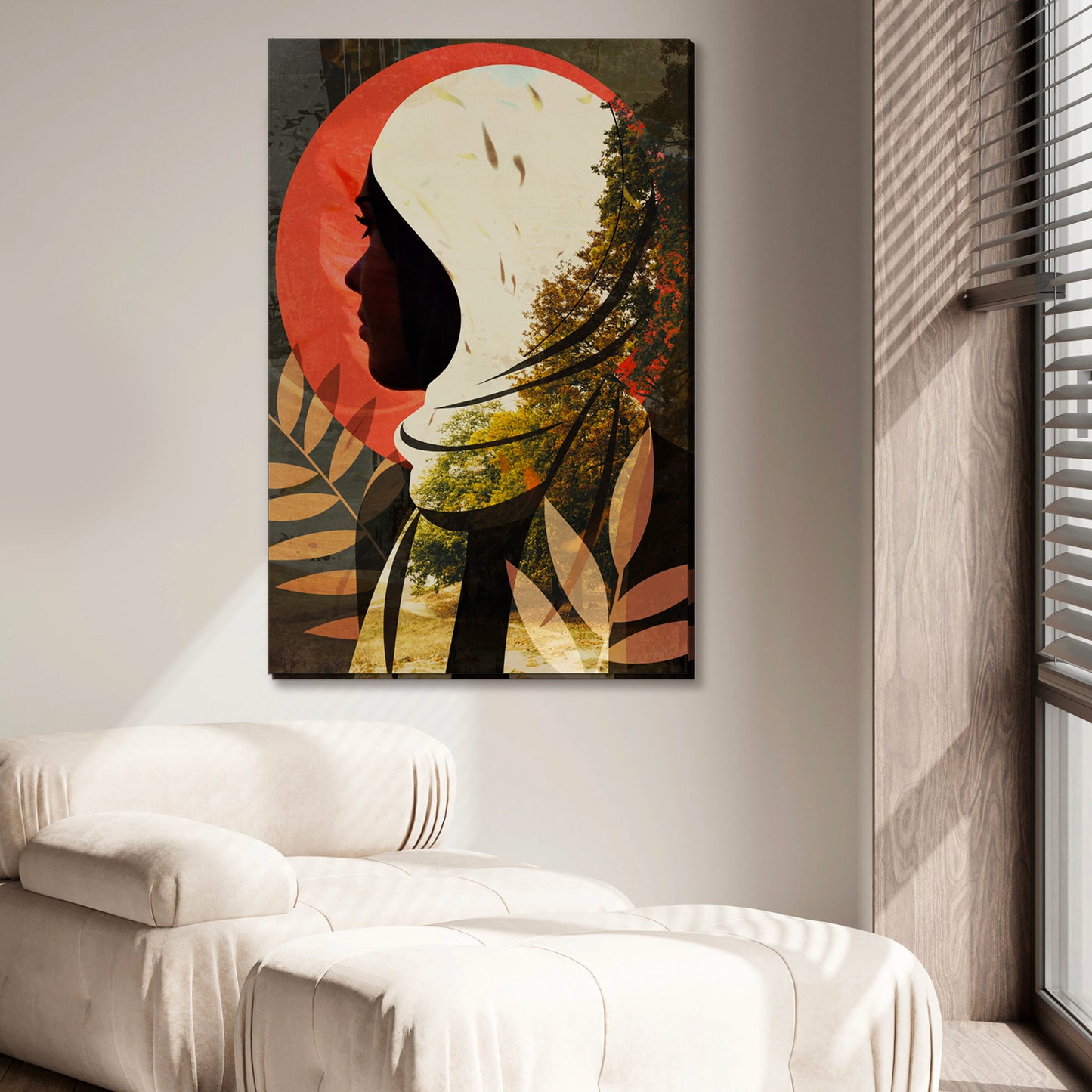 Women in Hijab, Oriental Woman Portrait, Veil Art Arabic Muslim Wall Art Print