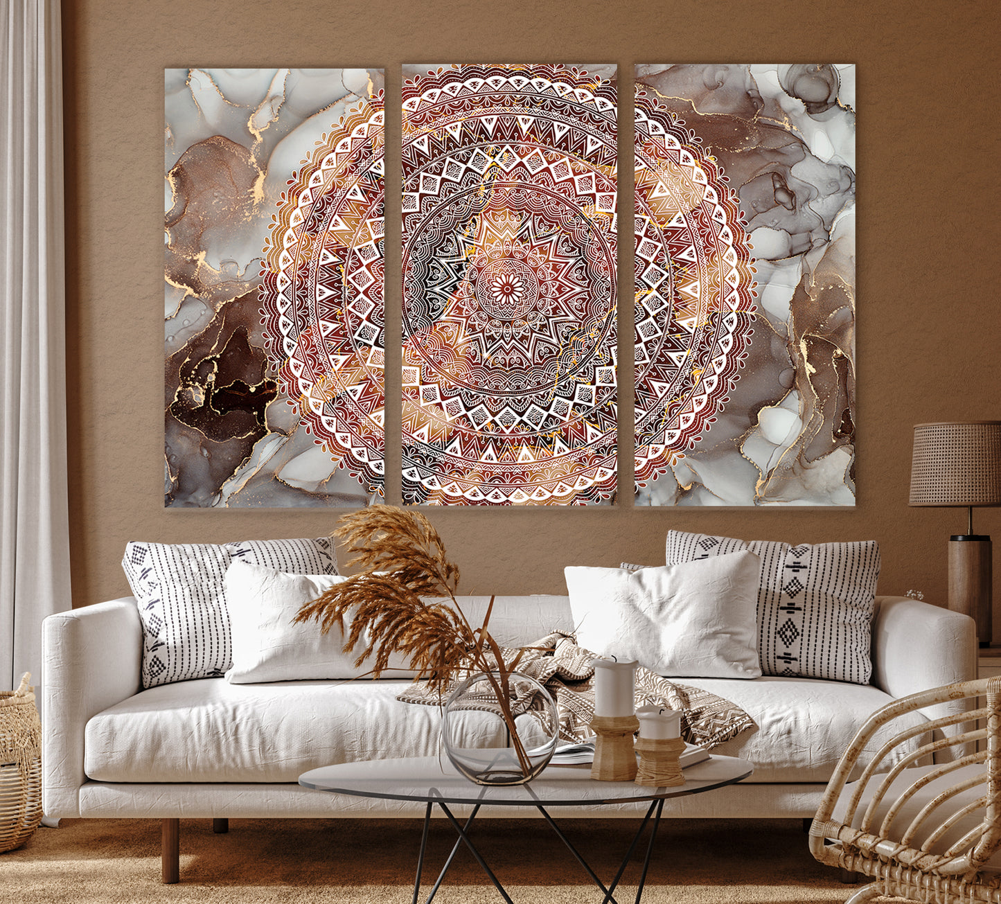 Mandala, Set of 3 Canvas