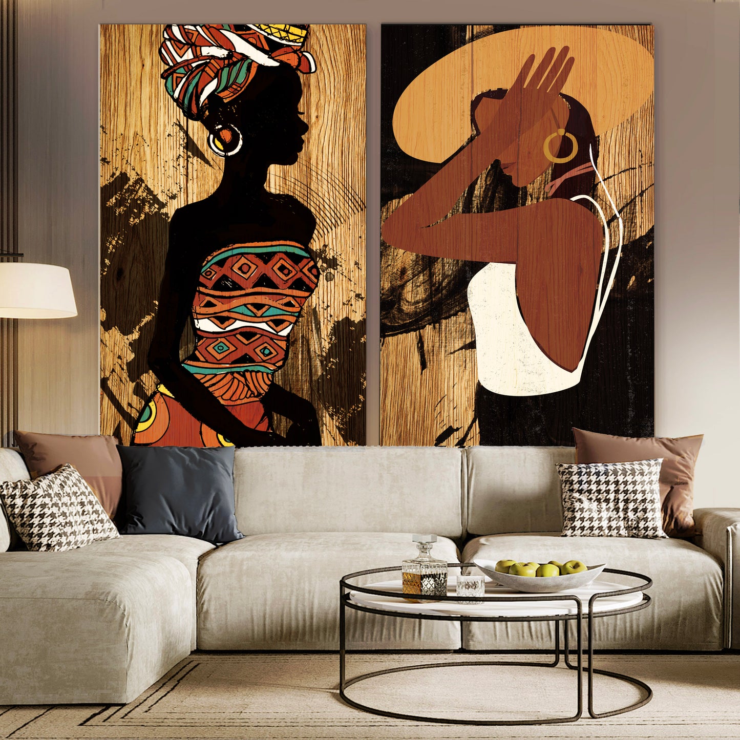Strong Women Figures, Black Women Abstract Art on Canvas
