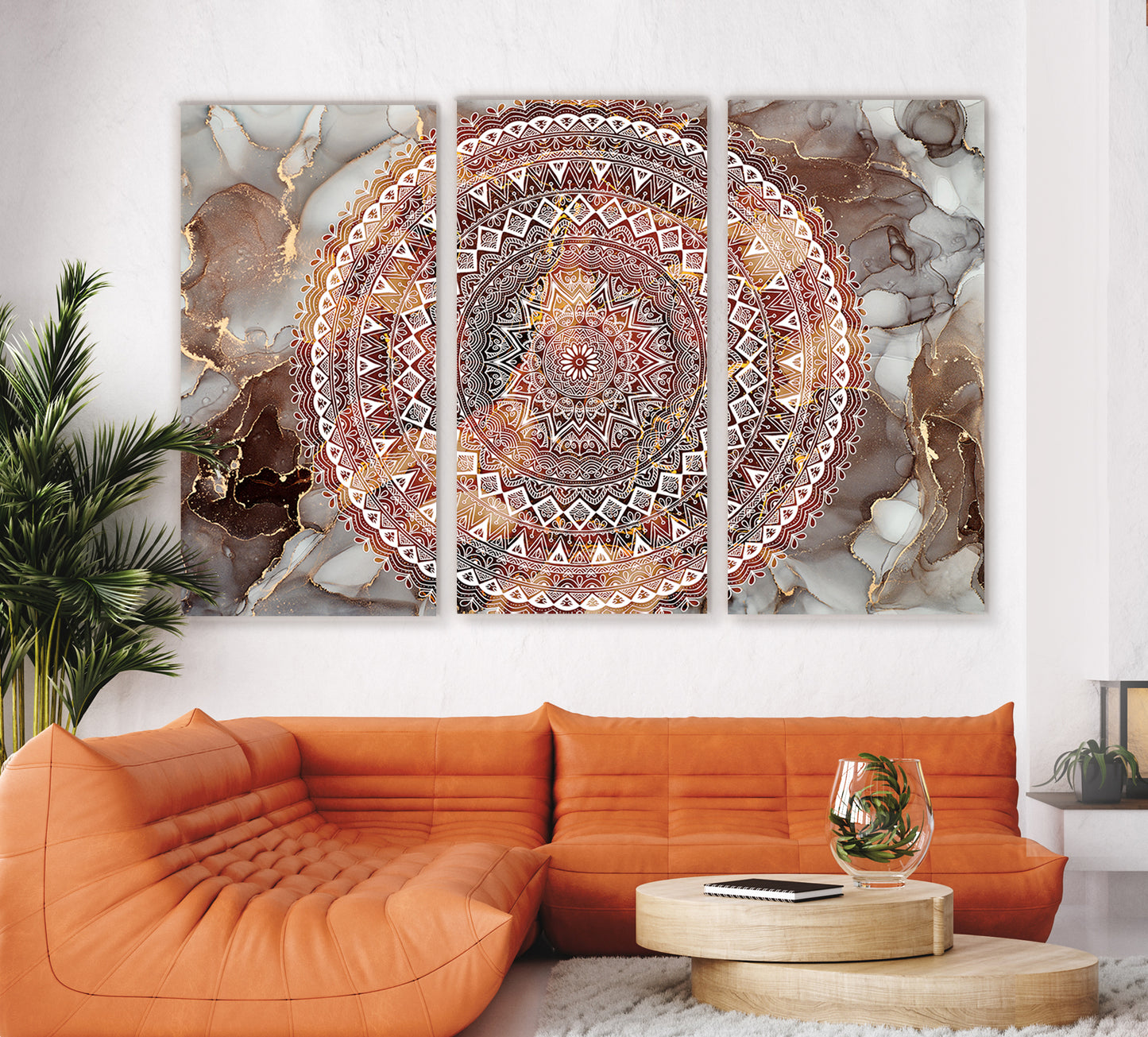 Mandala, Set of 3 Canvas