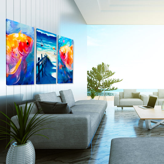 Frame Wall Art Modern Abstract Beach House Decor