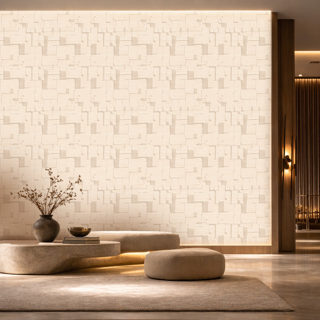 Architectural Stone – Beige Plaster Look Wallpaper Mural