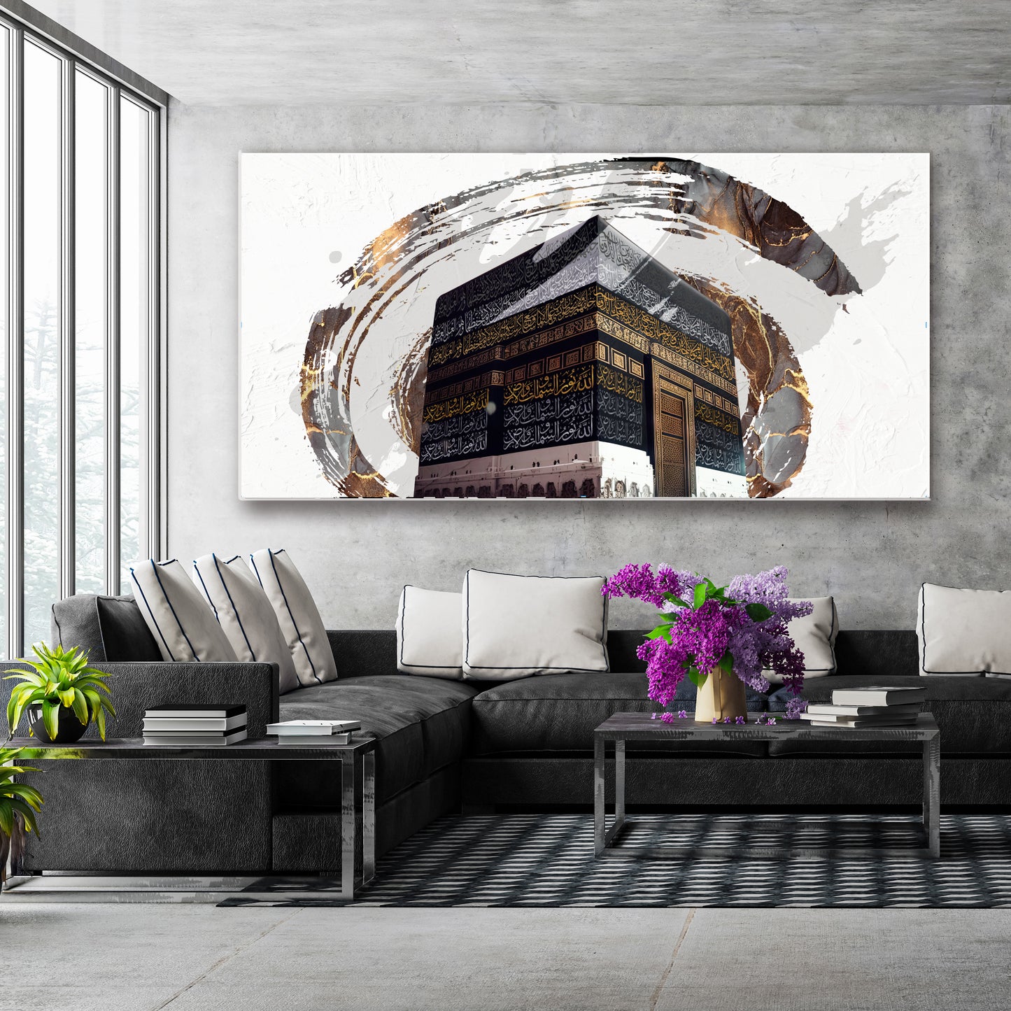 The Sacred Holy Circle, Modern Abstract Kaaba Wall Decor