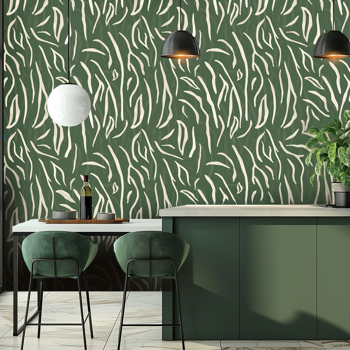 Verdant Stripes Wallpaper