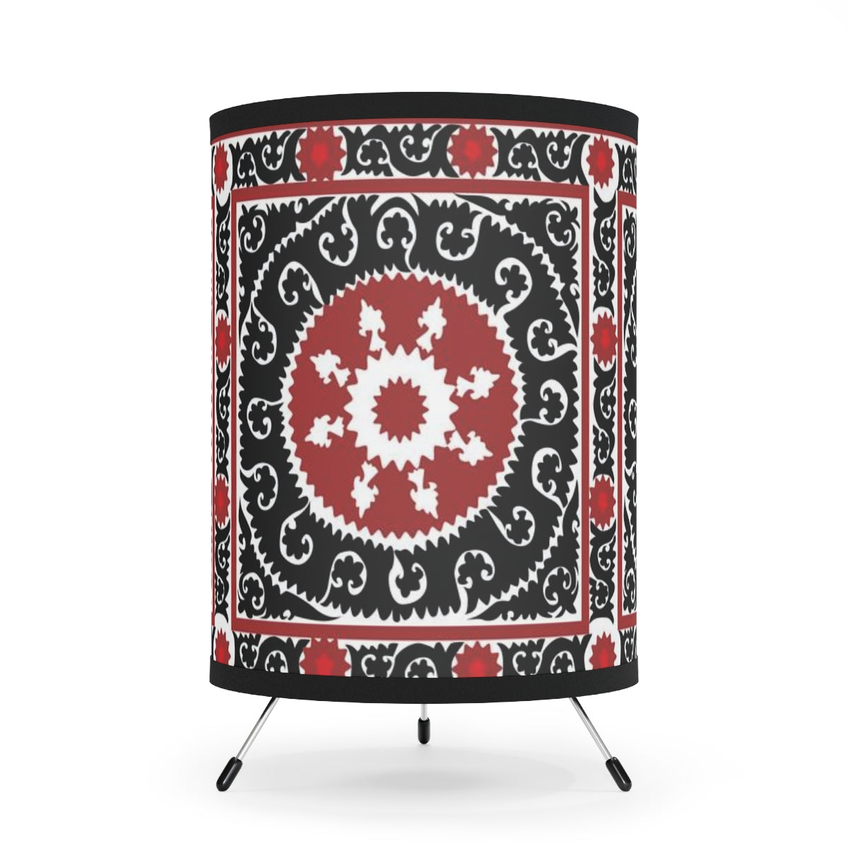 African Boho Art Print Tripod Lamp Shade