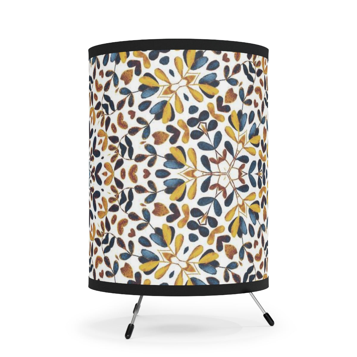 Hand Drawn Water Color Mandala Print Tripod Lamp Shade