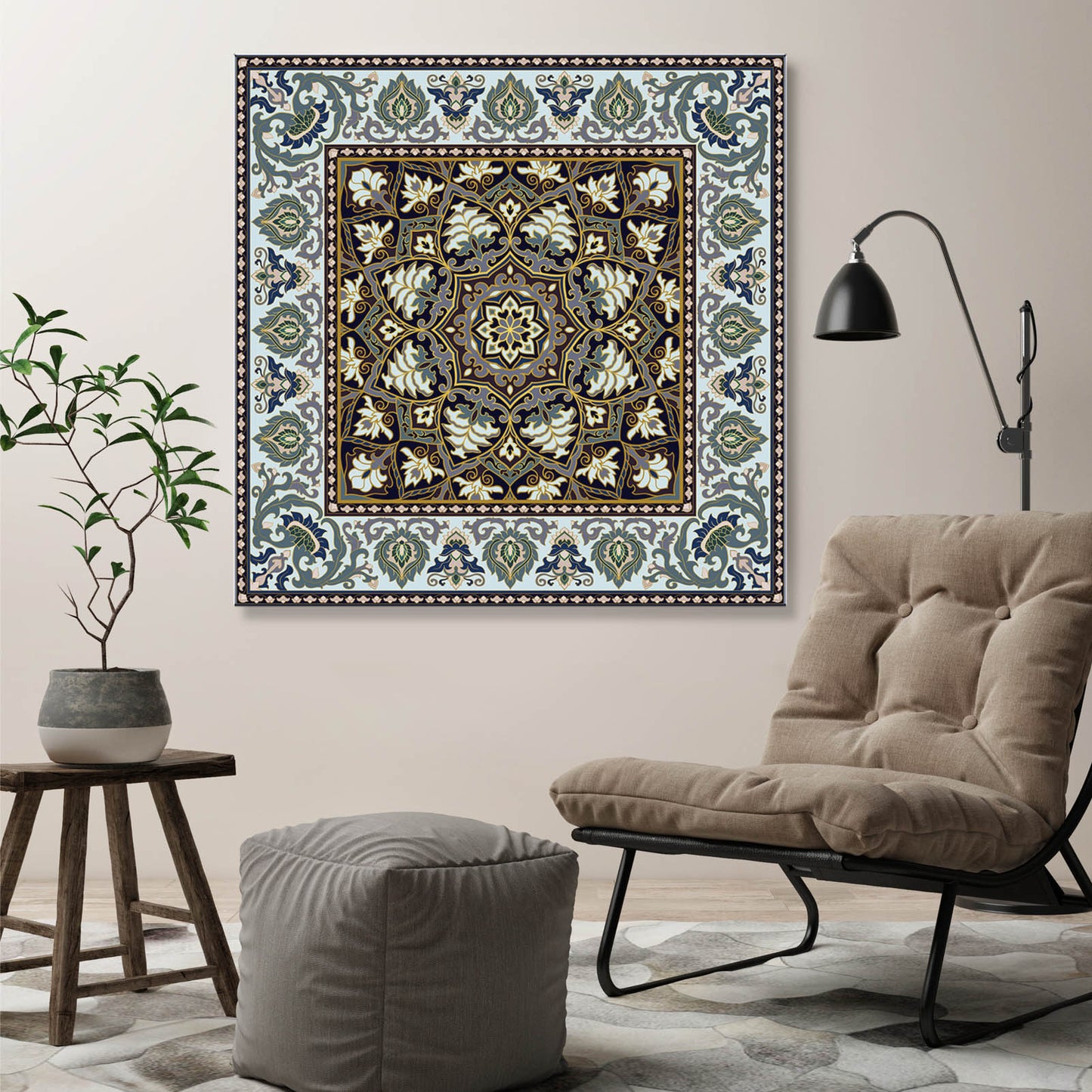 Modern Fractal Flower Art Canvas