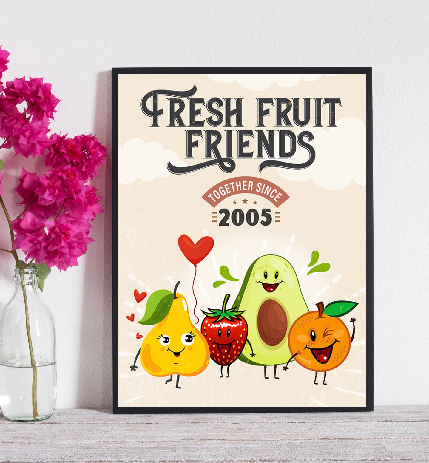 Fresh fruit friends Poster Print