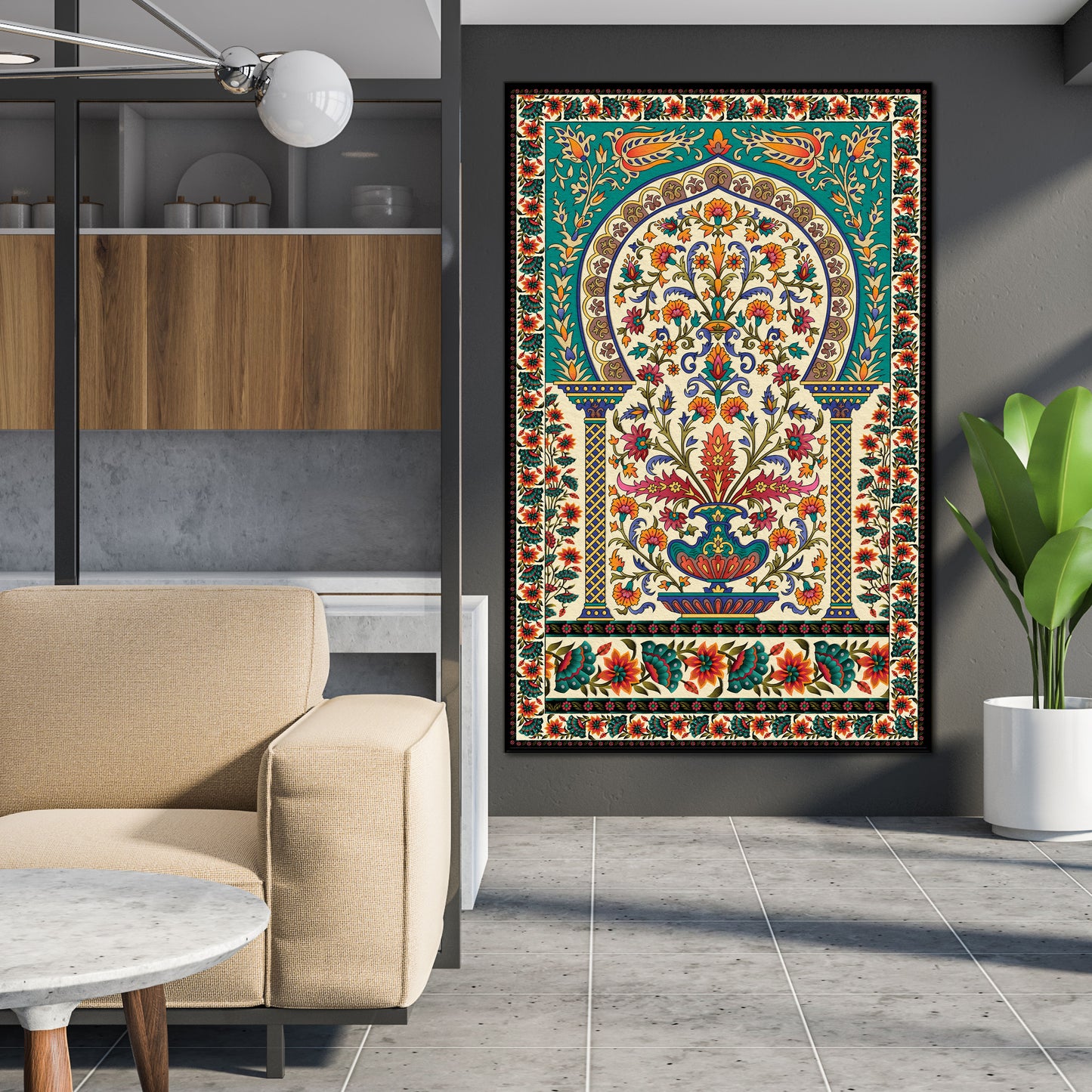 Isfahan Persian Canvas Wall Art – Traditional Floral Islamic Decor