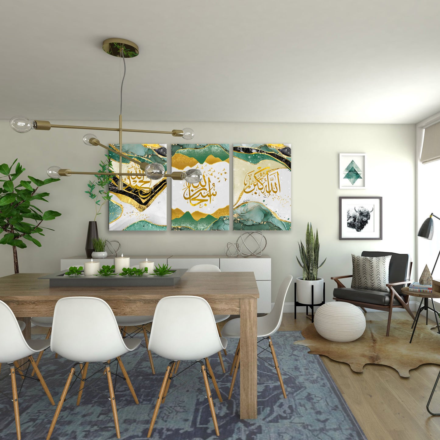3 Panels, Modern Arabic Canvas