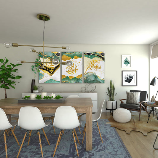 3 Panels, Modern Arabic Canvas