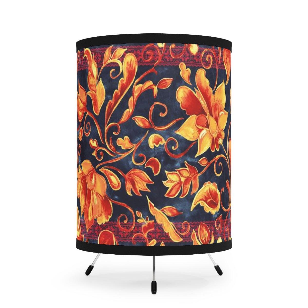 Water Color Floral Tulips Print Tripod Lamp Shade