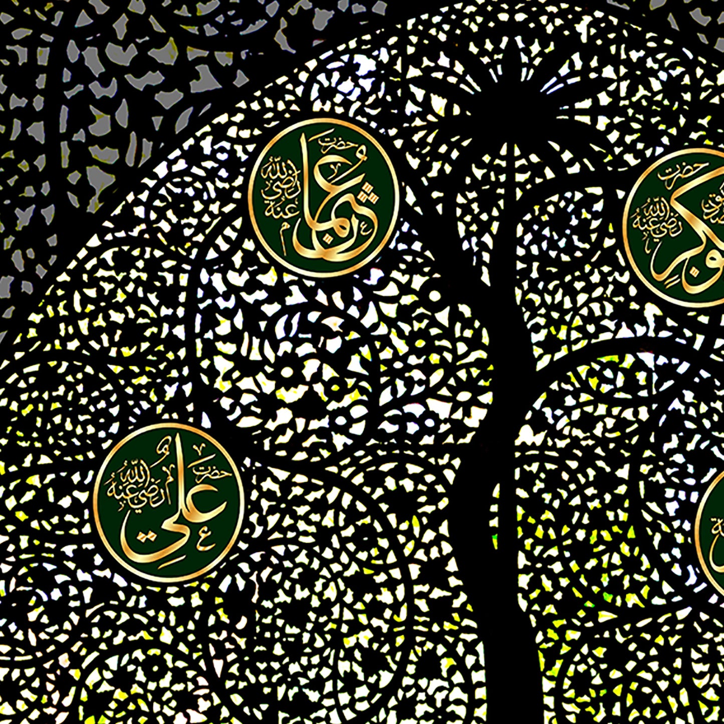 Arabic calligraphy 4 sahaba, (companions) of the prophet Muhammad (PB-UH)- MixPix Tile