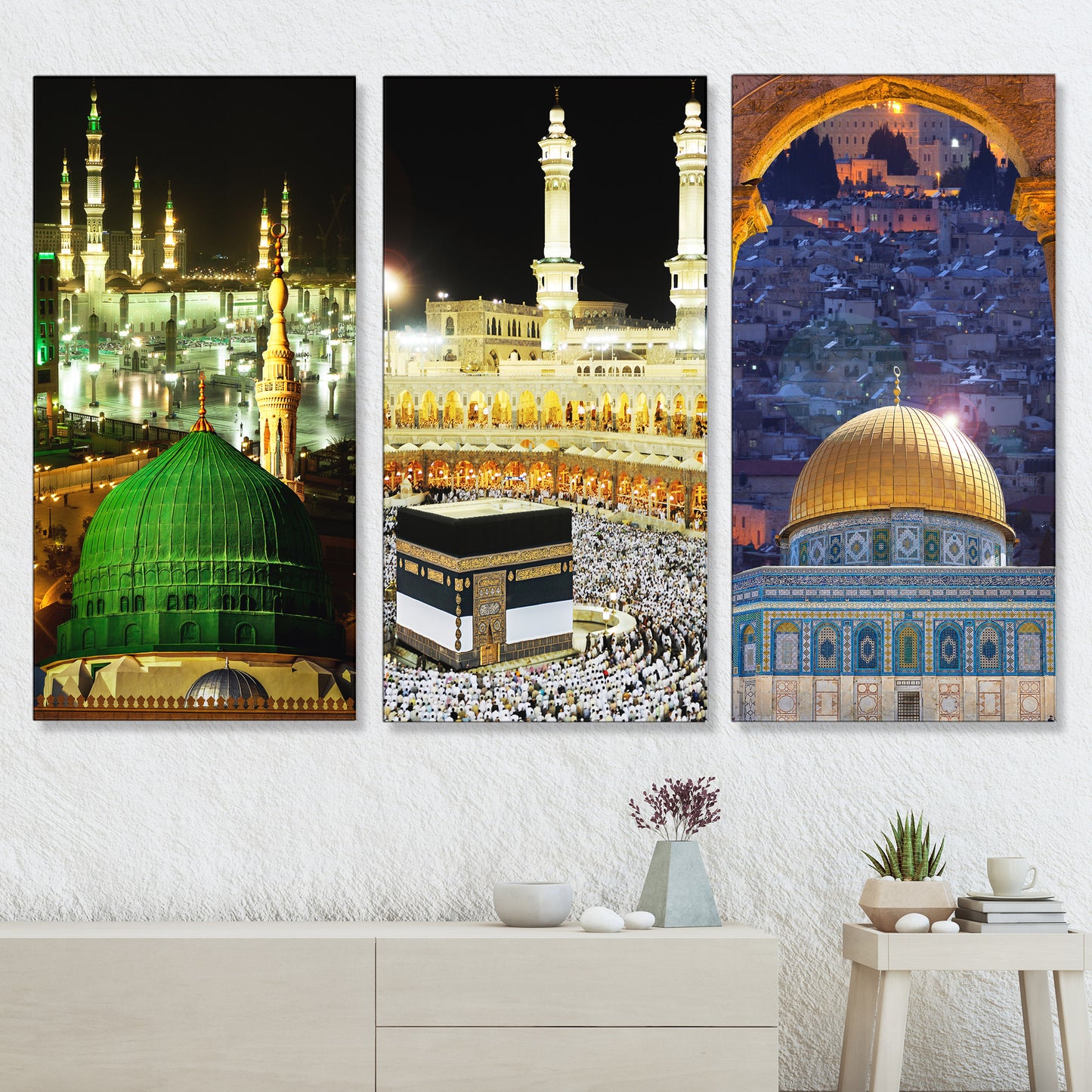 Three Holy Mosques of Islam Canvas