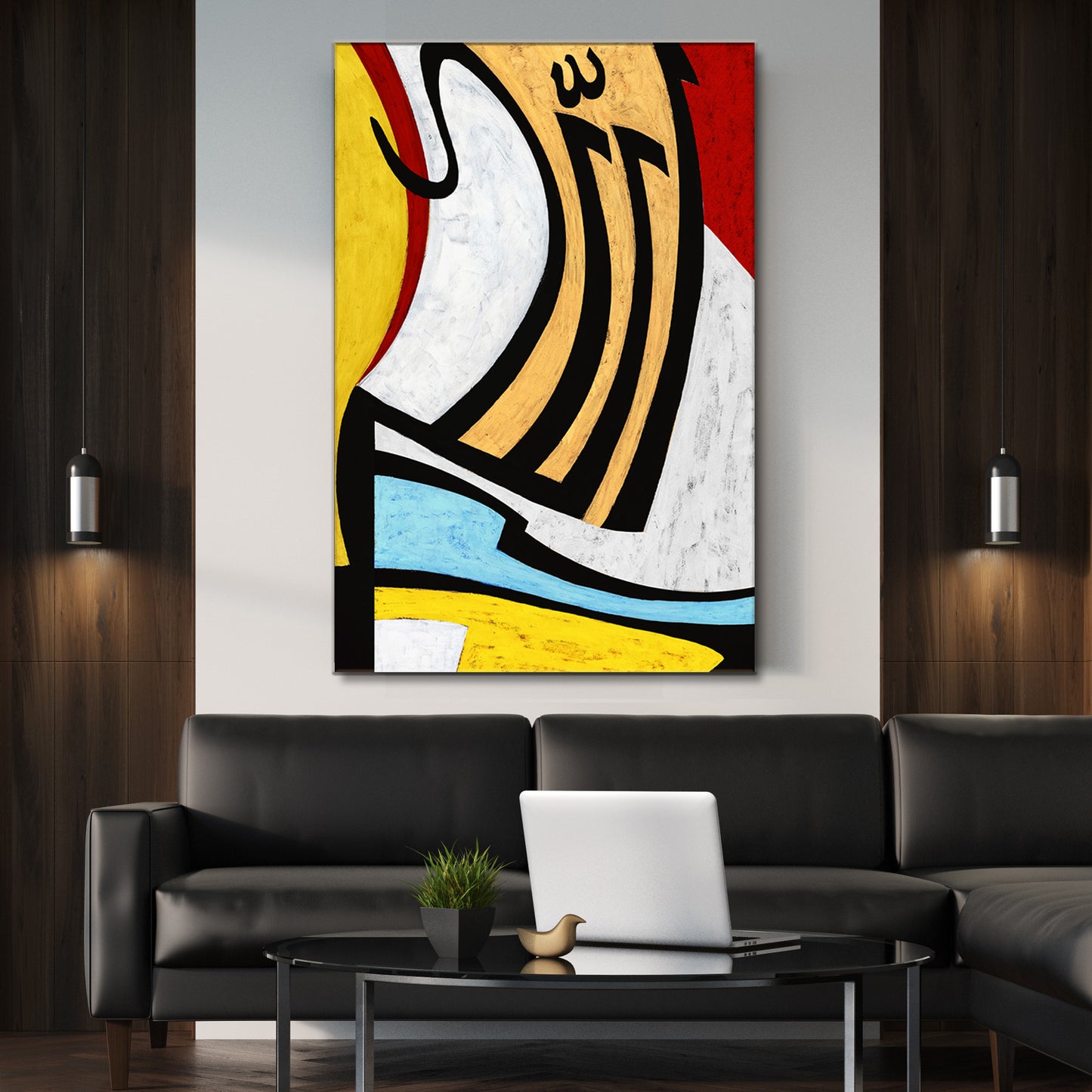 Allah Wall Art Canvas | Abstract Islamic Decor-Arabic Calligraphy