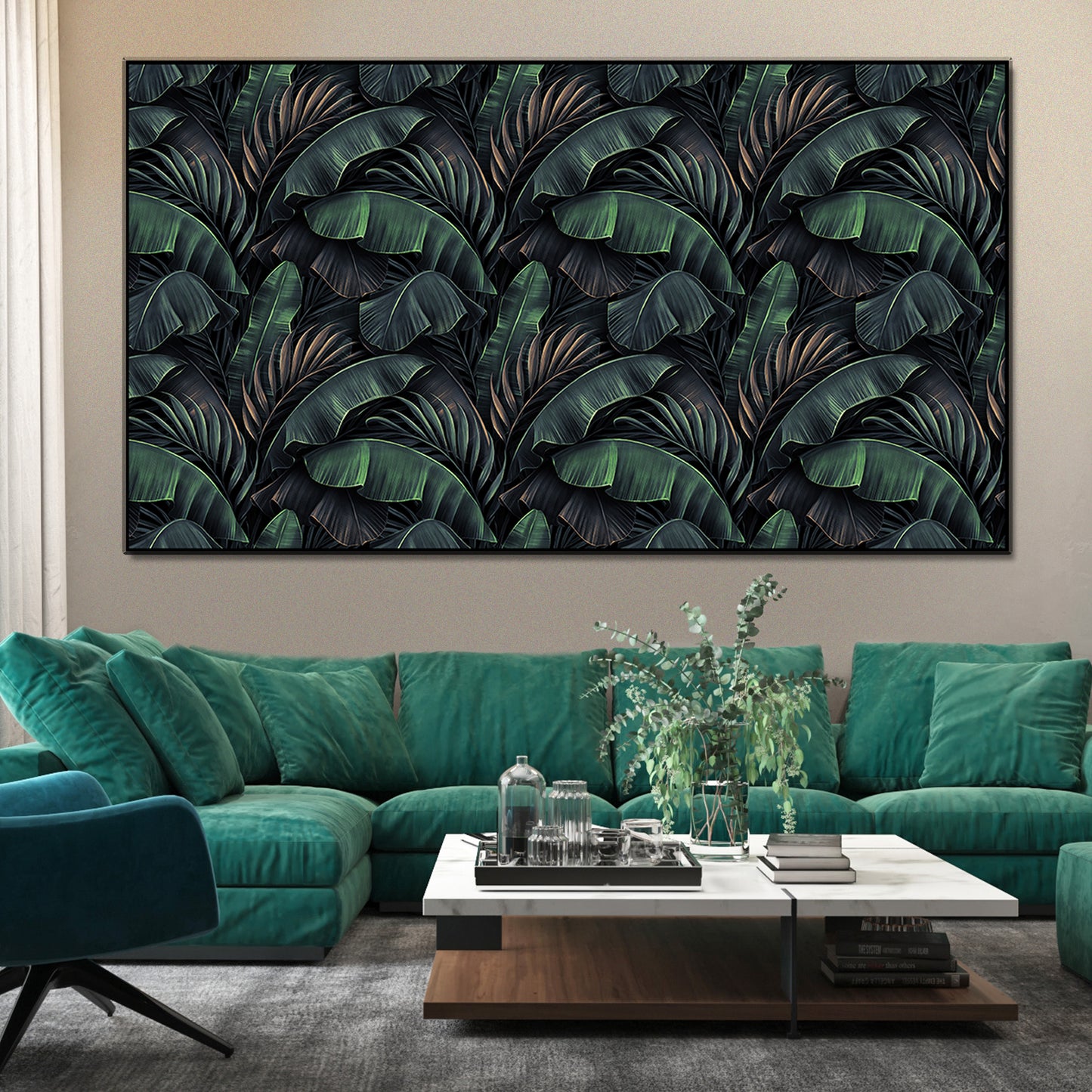Large Tropical Leaves Canvas