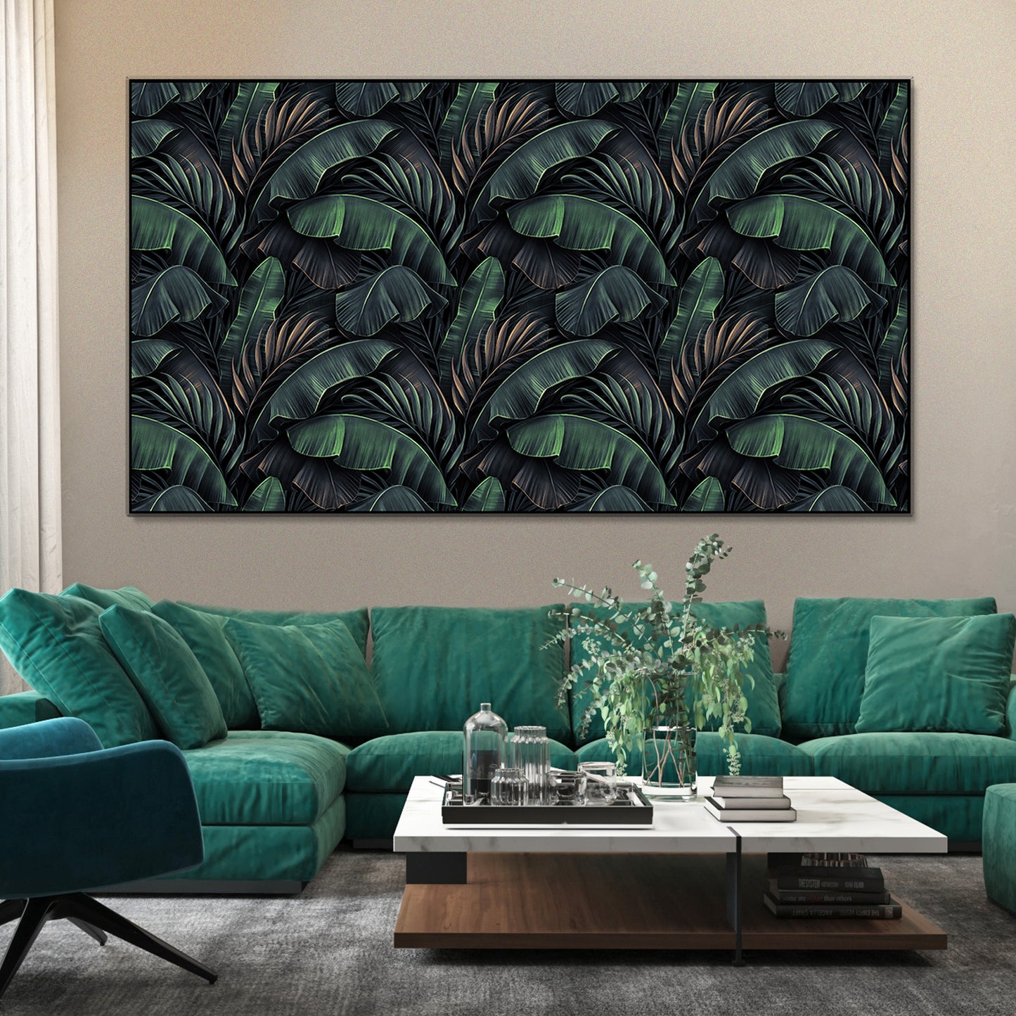 Large Tropical Leaves Canvas