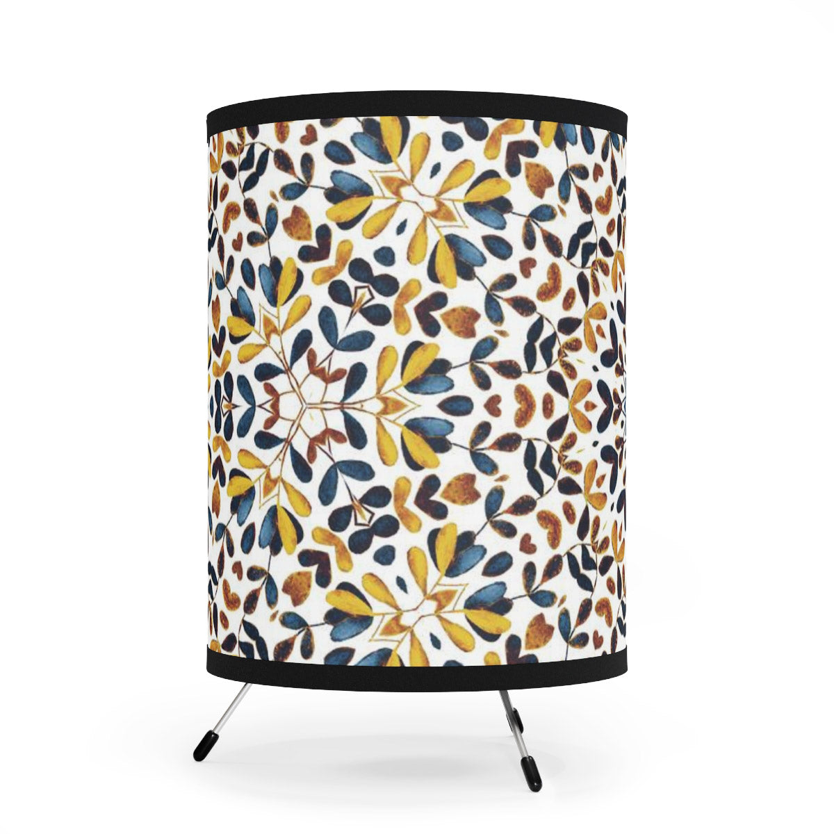 Hand Drawn Water Color Mandala Print Tripod Lamp Shade
