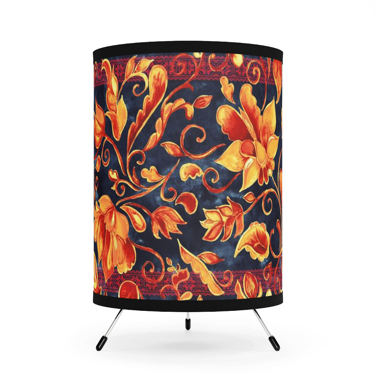 Water Color Floral Tulips Print Tripod Lamp Shade
