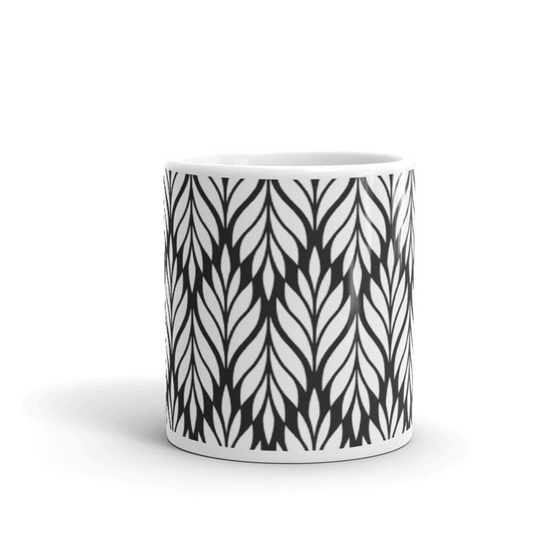 Monochrome Leaves Mug