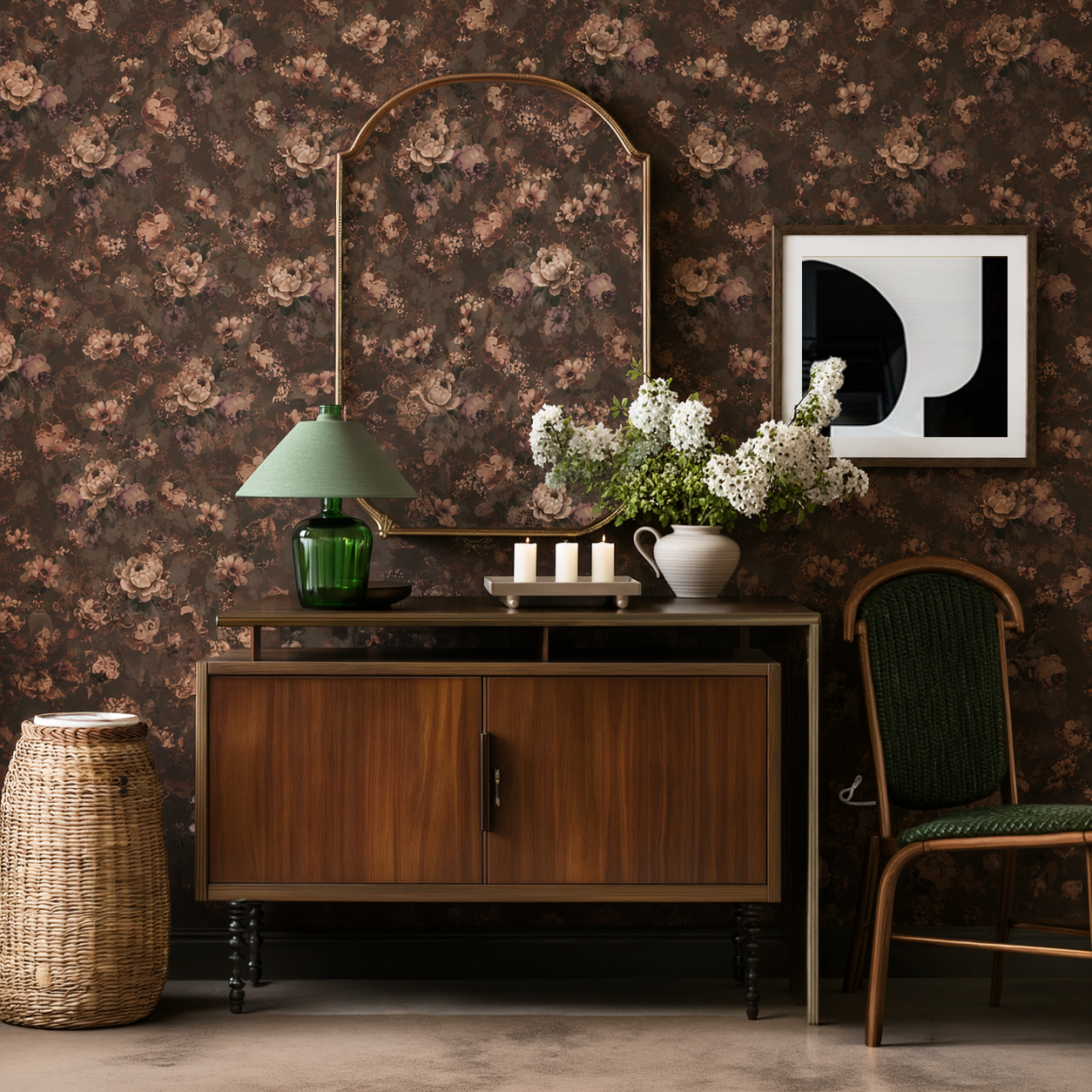 Velvet Reverie – Moody Vintage Floral Wallpaper