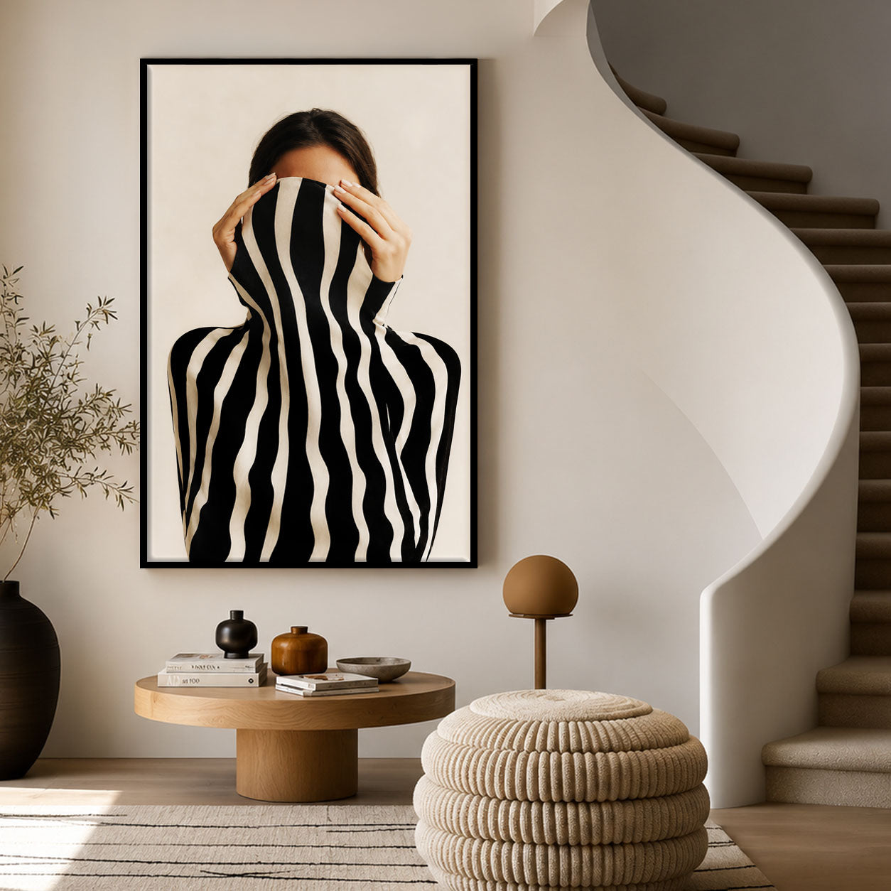 Modern woman wall art, black and white, figurative prints