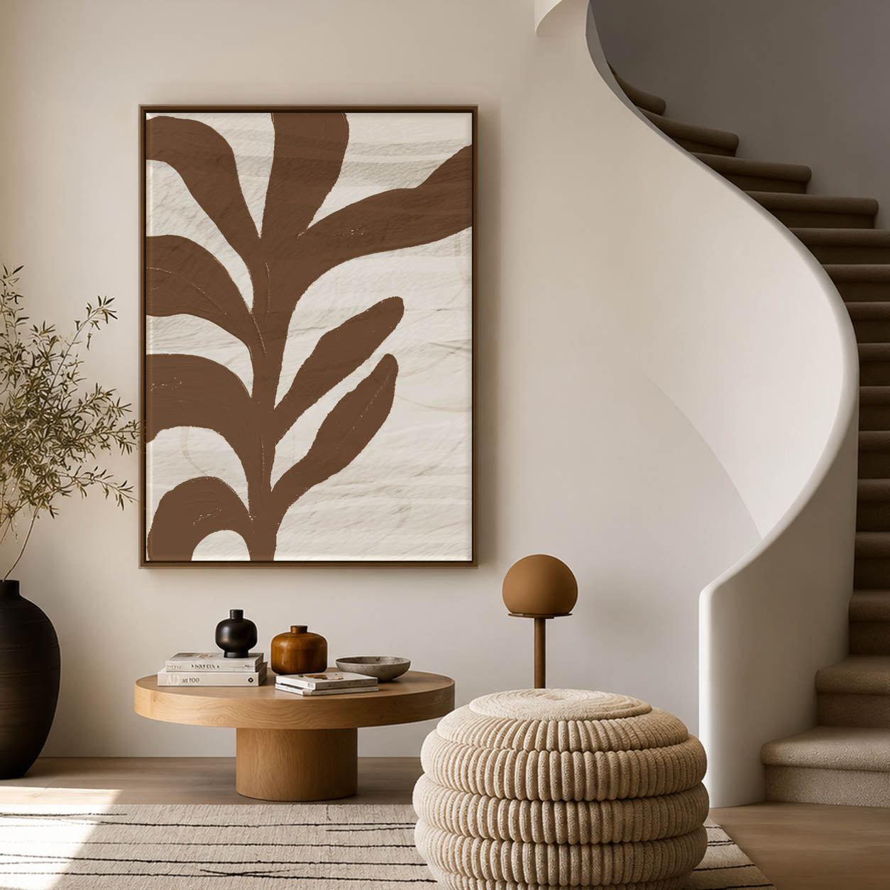 Earthbound Botanica – Brown Botanical Abstract Wall Art