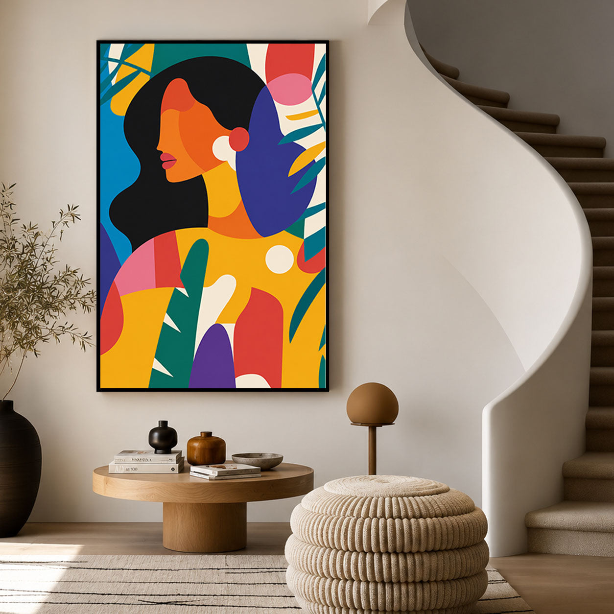 Vibrant Muse – Colorful Abstract Woman Wall Art