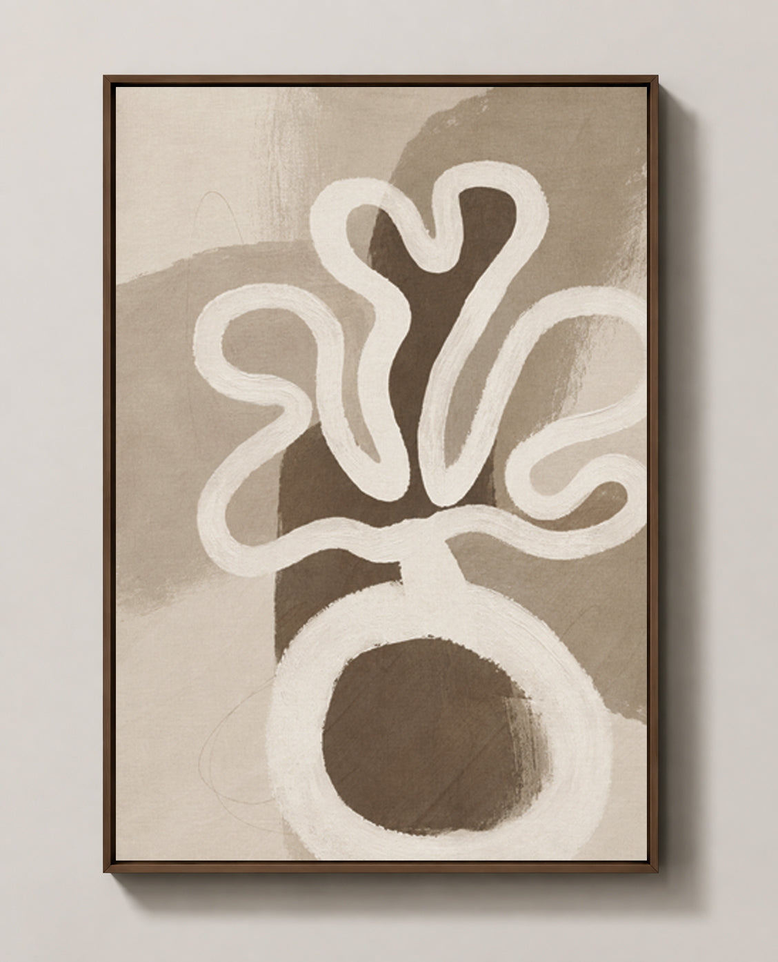 Modern Neutral Abstract Wall Art – Beige Minimalist Canvas Print